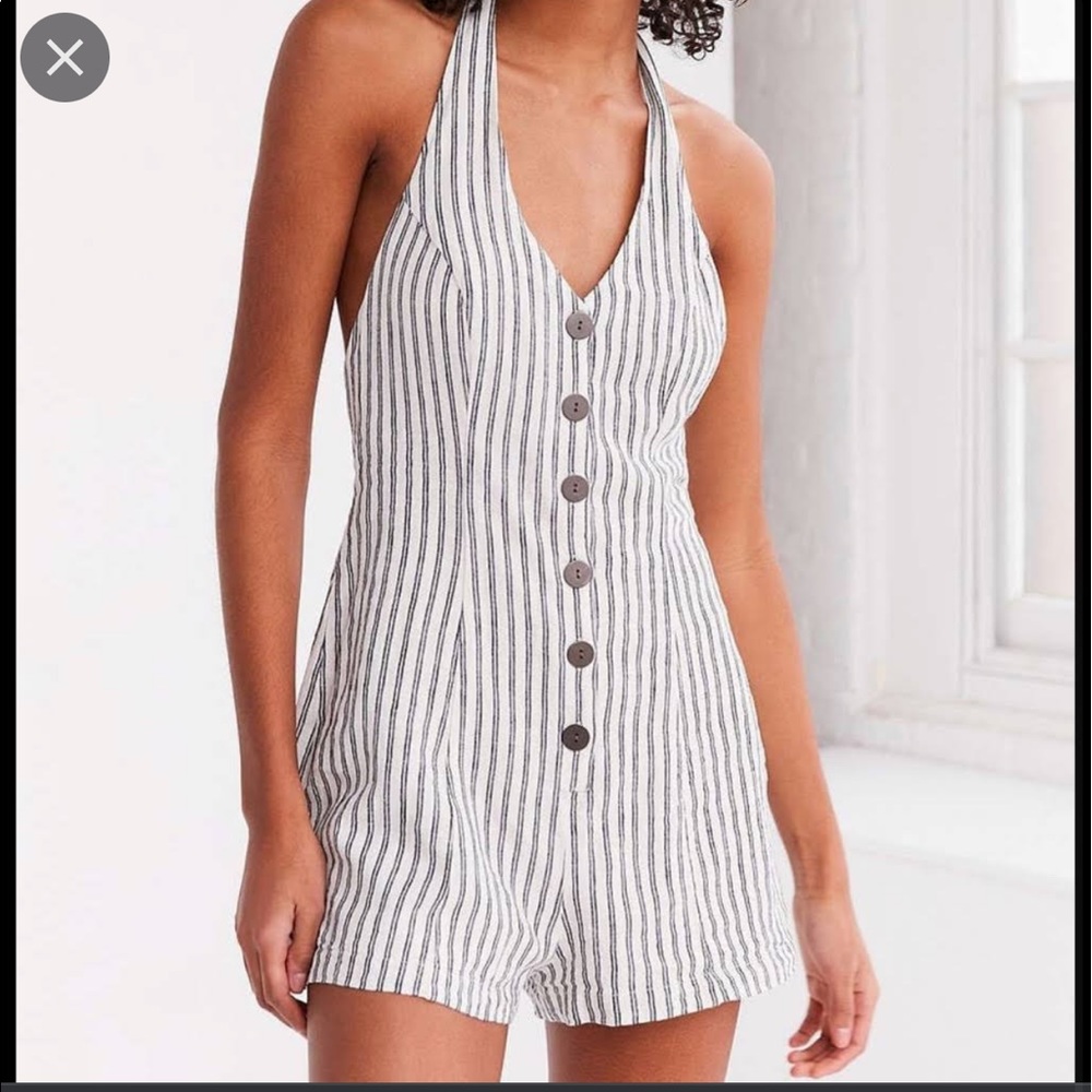 Urban outfitters striped halter romper